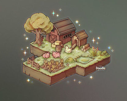 Isometric Farm Harvest Stamp Brushes for Procreate