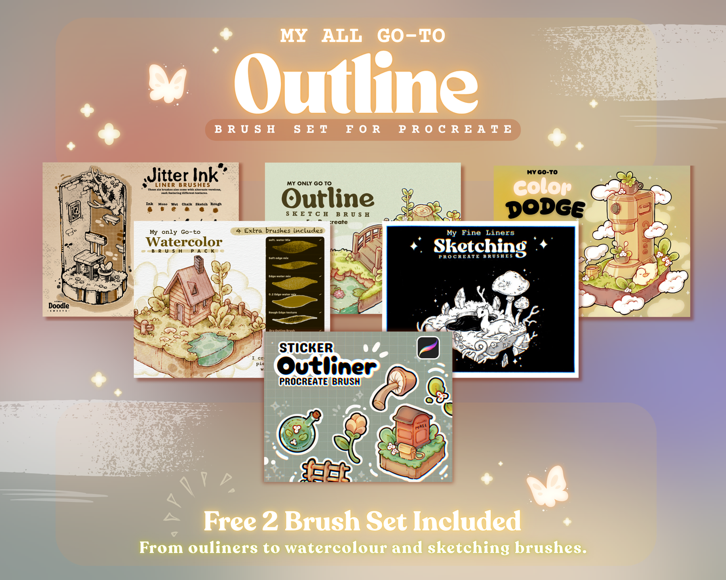 My All Go-To Outline Procreate Brushes